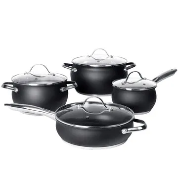 Batteria di Pentole 8 pezzi in acciaio inox Linea BlackCook