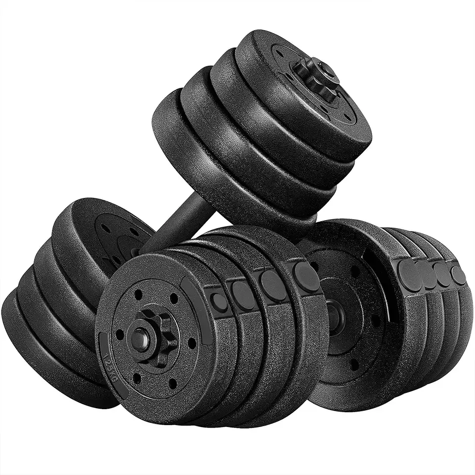 Yaheetech Adjustable Dumbbell Set Free Weights with Spinlock Collars, Black