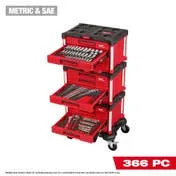 Milwaukee Tools 366pc. Master Mechanics Hand Tool Set with PACKOUT™ Drawers and Dolly 48-22-9495