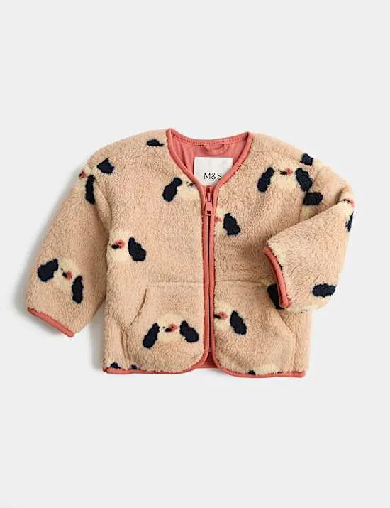 Jacke aus Teddy-Fleece „Hund“ (0–5 Jahre)