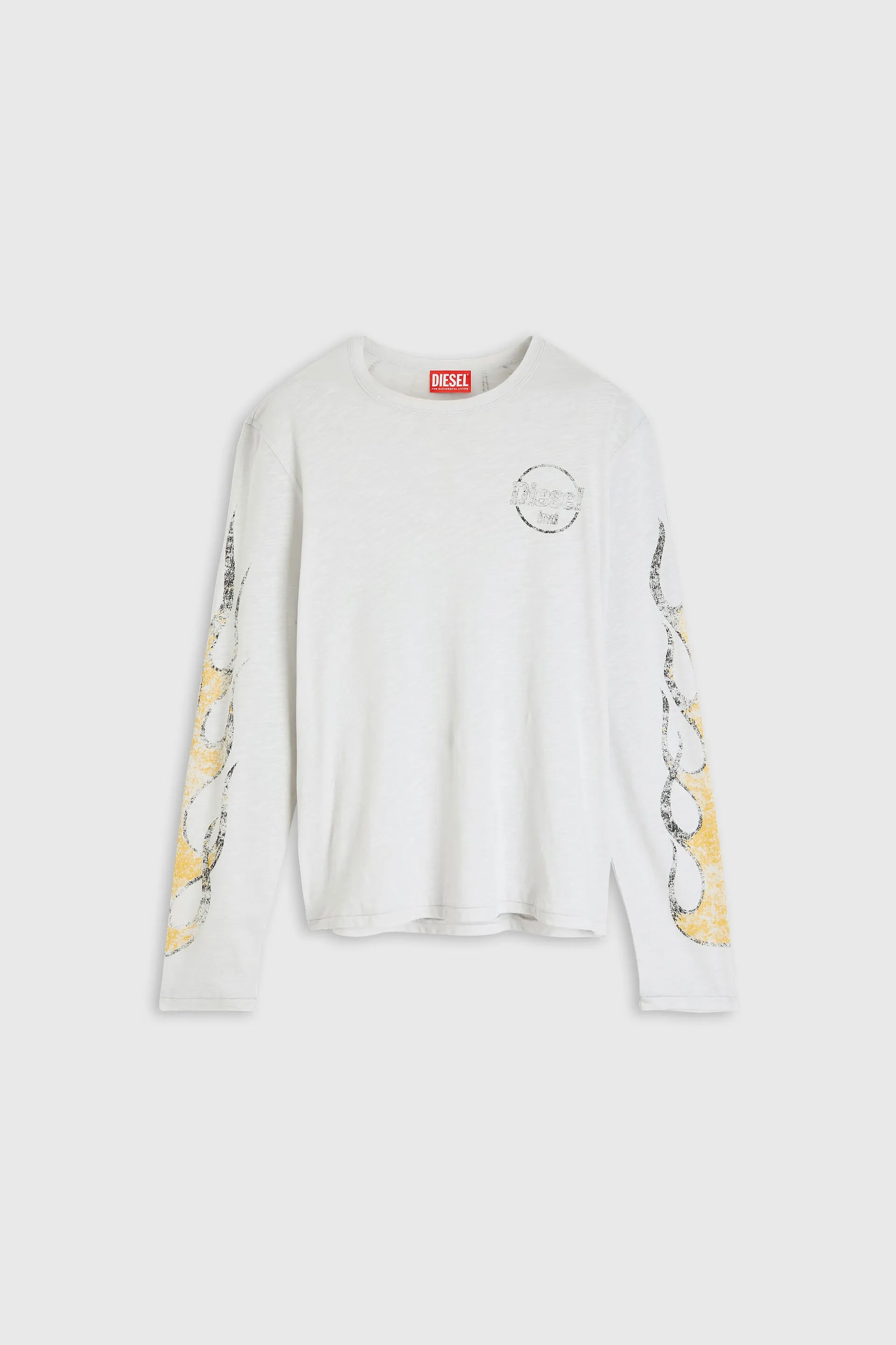 Long-sleeve T-shirt in slub jersey with crack print