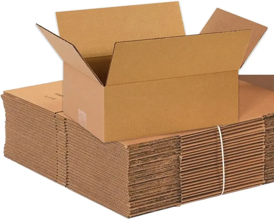 BOX USA Shipping Boxes 14L x 10W x 5H 25-Pack Flat Corrugated Cardboard Box for Packing, Moving and Storage