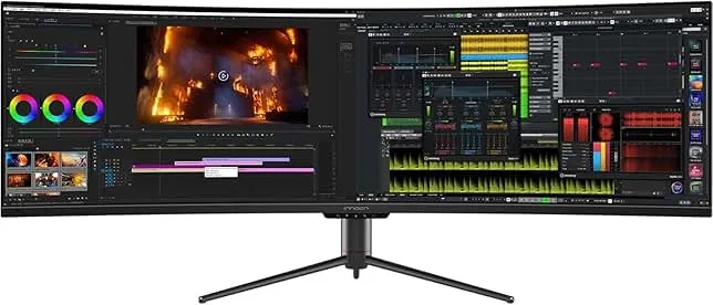 INNOCN 49" Curved Gaming Monitor 144Hz Ultrawide 32:9 WDFHD 3840 x 1080P, R1800, 99% sRGB, HDR400, USB Type C, DisplayPort, HDMI, Bu…