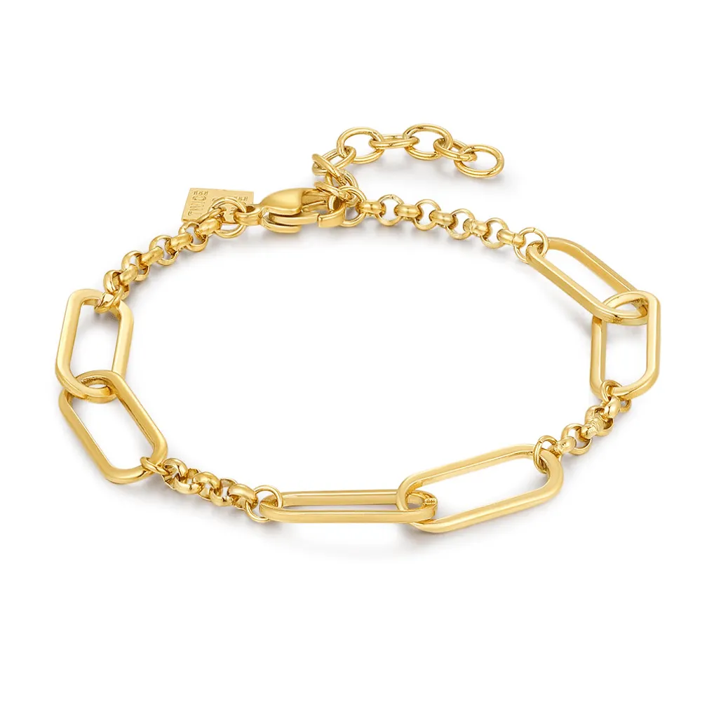 Armband in edelstaal, ovale schakels/forcat