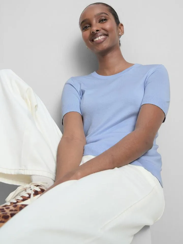 T-shirt en maille serrée à manches courtes