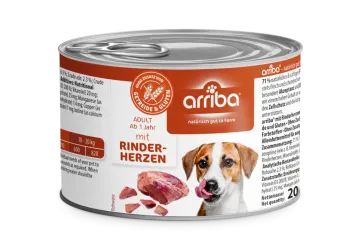 arriba mit Rinderherzen für Hunde 6 x 200 g