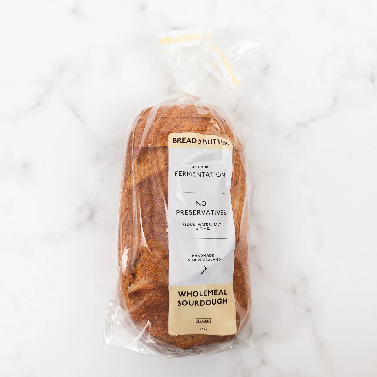 bread and butter wholemeal sourdough sliced 670g