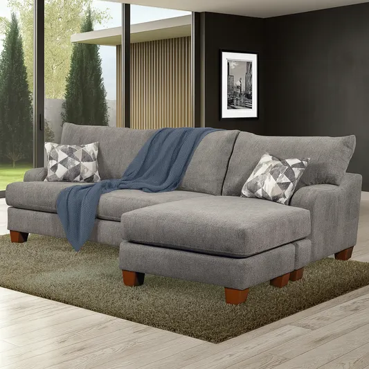 Elise 40" Upholstered Gray Sofa Chaise by Arley's Furniture