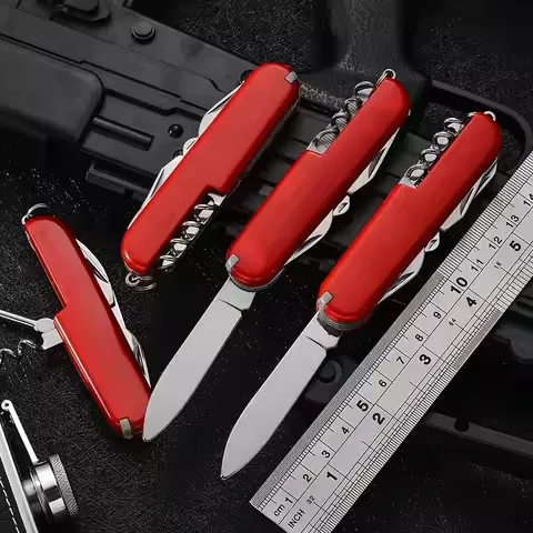 Swiss Army Knife Multi-functional Outdoor Portable Self-defense Folding Knife Tool Pliers Mini Knife Set