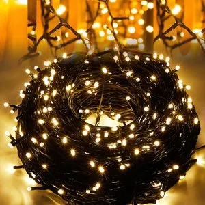 100M 500 LED Guirnalda Luces Exterior con Enchufe, Temporizador Luz de Hadas Decoracion Luz Arbol Navidad con 8 Modos para Fiesta Jardín Blanco Cálido
