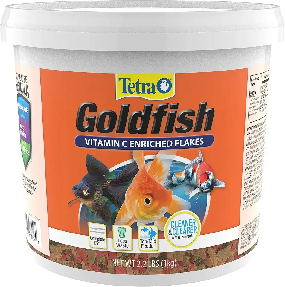 Tetra Goldfish Flakes Fish Food, 2.2 lbs | Nutritionally Balanced Daily Diet for Goldfish and Small Koi, Color-Enhancing, Highly Digestible, Clean & Clear Water Formula