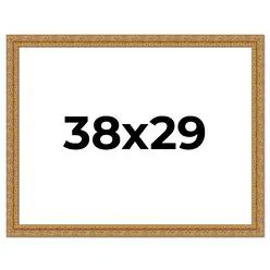 CustomPictureFrames.com 38x29 Frame Gold Ornate Solid Wood Picture Frame | 2 Inch Mo...