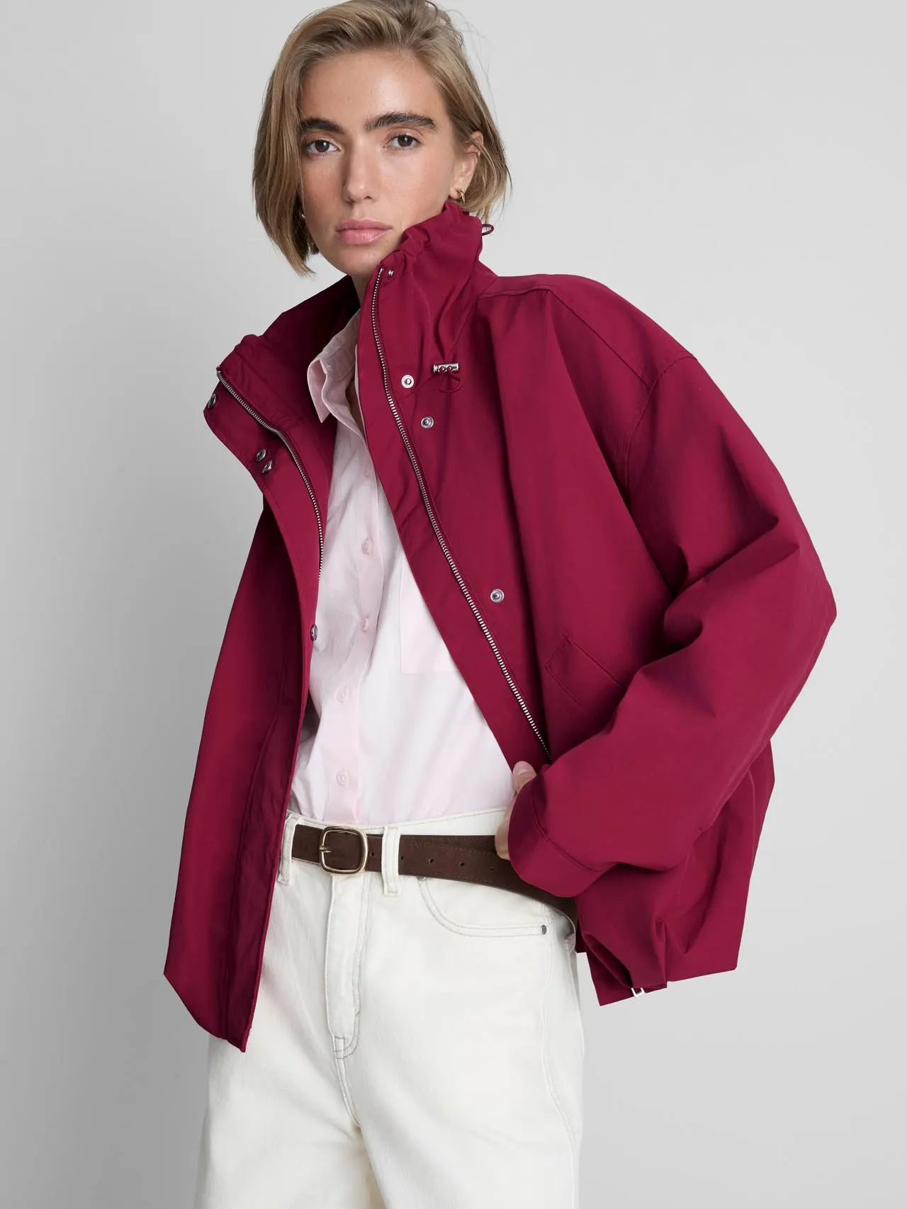 Veste légère à col cheminée