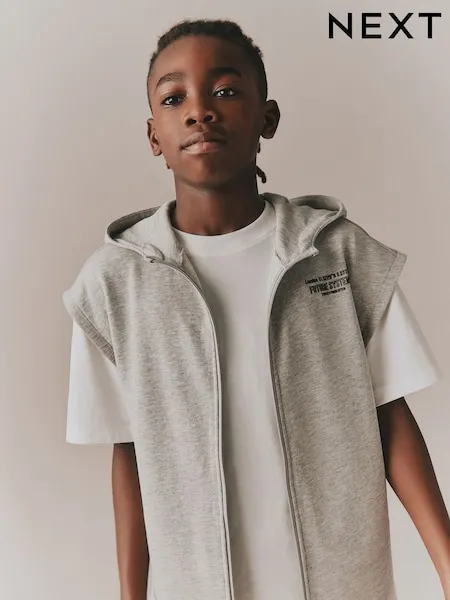 Black Hoodie Tank and T-Shirt Set (3-16yrs)