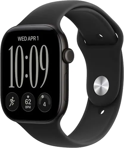 Apple Watch Series 12 GPS 46mm Smartwatch | Black Aluminum Case, Black Sport Band - M/L. Health + Fitness + Sleep Tracking, Heart Rate, Safety Apple Watch Series 12 GPS 46mm Smartwatch | Black Alu…