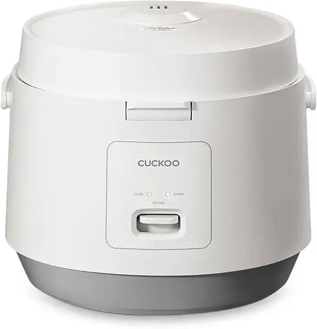 CUCKOO Basic Rice Cooker 10-Cup Uncooked / 20-Cup Cooked, Large Rice Maker and Warmer with Nonstick Inner Pot, Easy to Use with Auto Keep Warm, Includes Steam Tray, White (CR-1095)