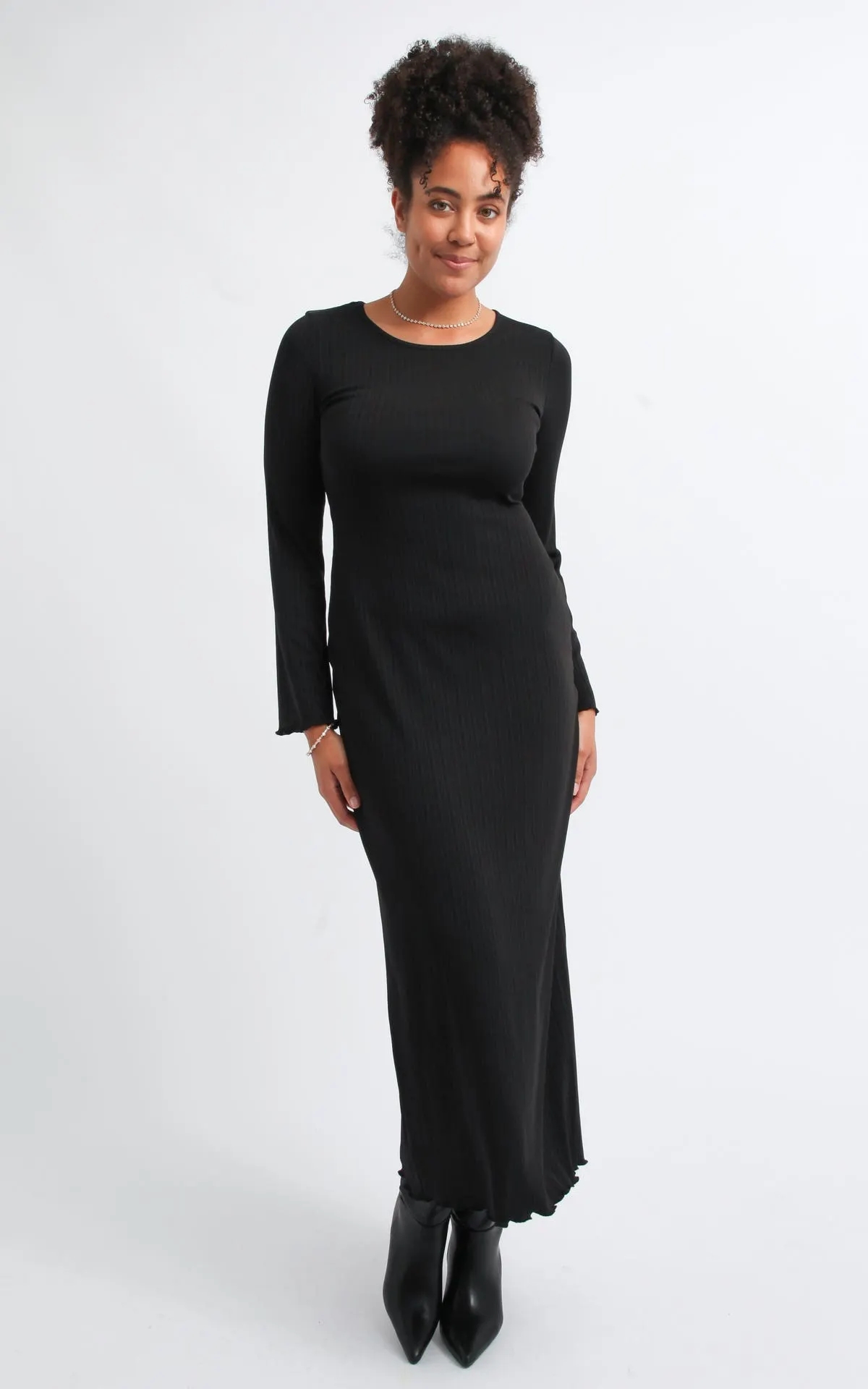 Knit Scoop Neck LS Maxi