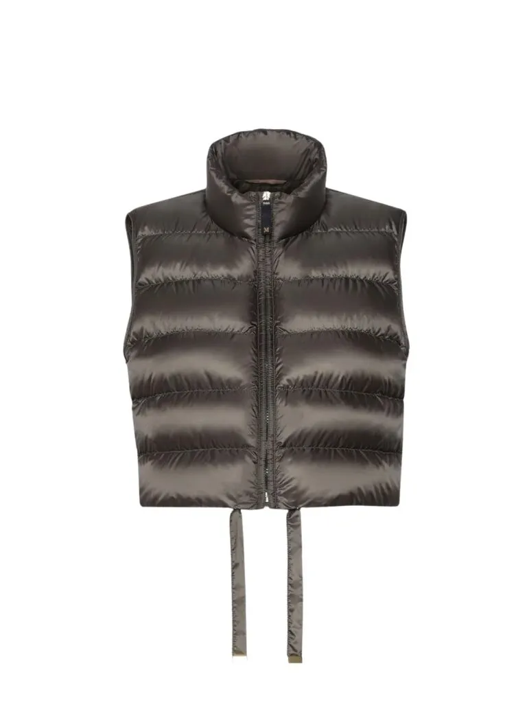Water-Repellent Padded Cropped Gilet - Grønn