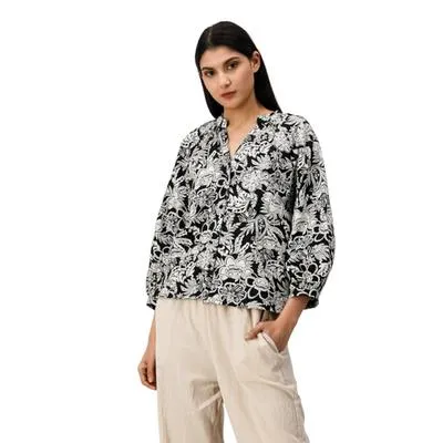 Blusa Mxstaza Mujer Diseño Full Print de Flors