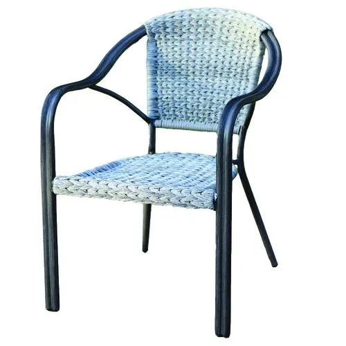 Backyard Creations® Clarkson Black Bistro Patio Chair with Gray Wicker