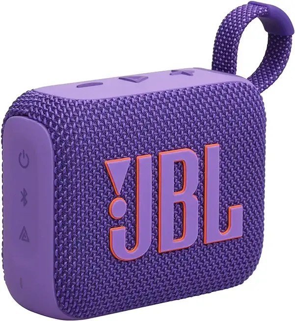 JBL Go 4 - Ultra-Portable, Waterproof and Dustproof Bluetooth Speaker, Big JBL Pro Sound with Punchy bass, 7-Hour Built-in Battery, Made in Part with Recycled Materials (Purple)