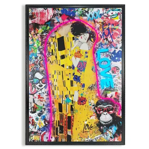 LED-Bild MODERN KISS - gerahmt - Timer - 70x100 cm