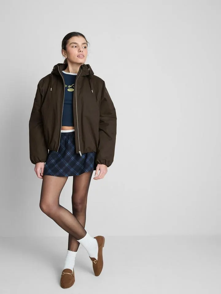 Veste droite à capuche