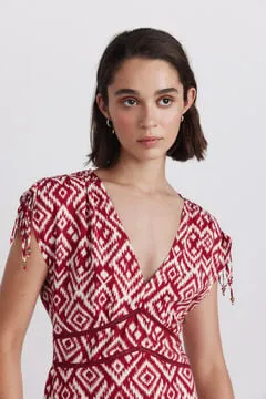 Vestido midi tiras hombro