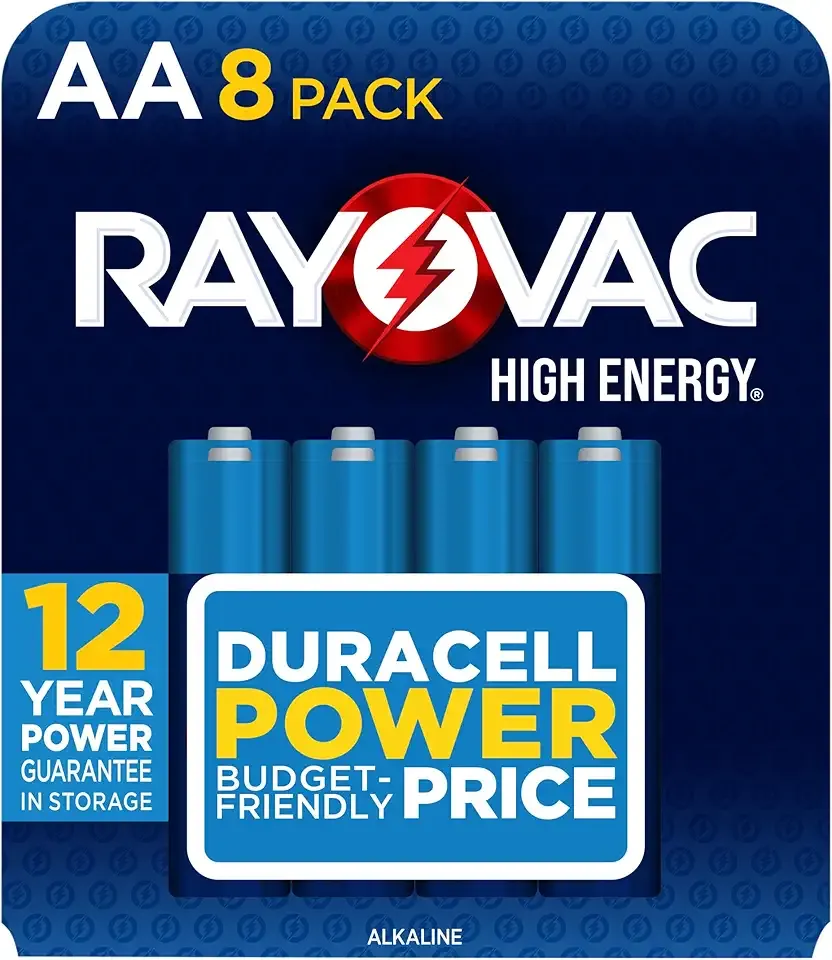 Rayovac High Energy AA Batteries (8 Pack), Double A Alkaline Batteries