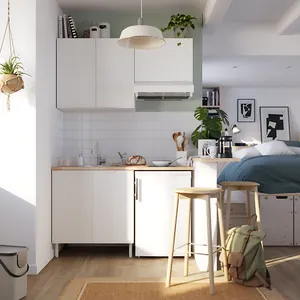 Cocina en kit Eleki blanca 2 módulos altos + 1 bajo L.140 x H.217 x P.58 cm