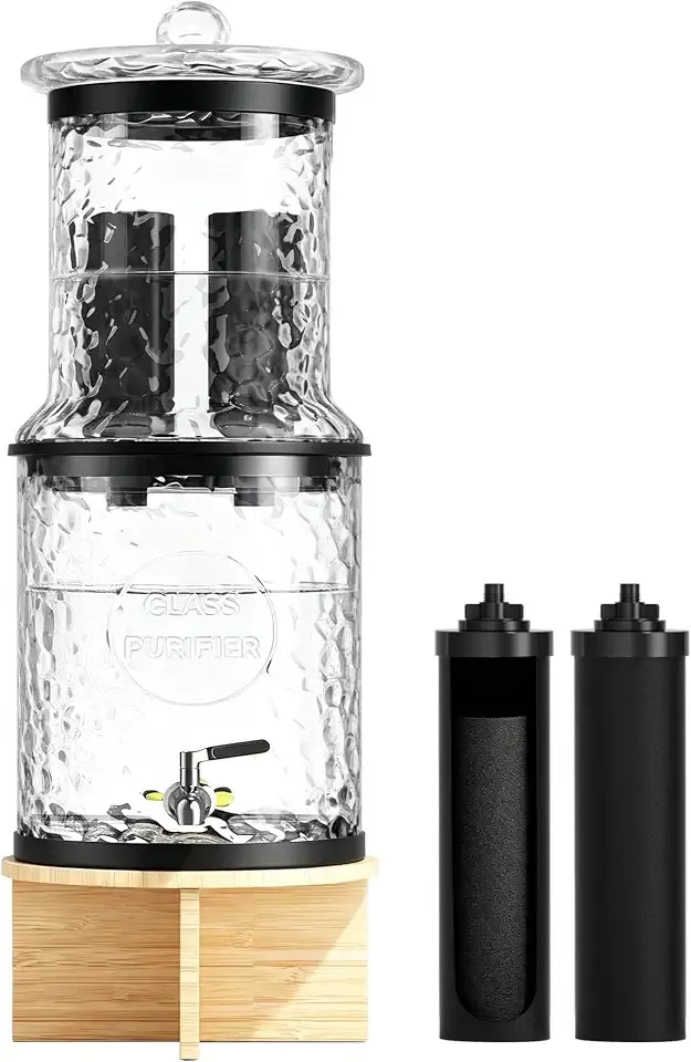 Glass Gravity Water Filter,3 Gallon Countertop Water Filtration System