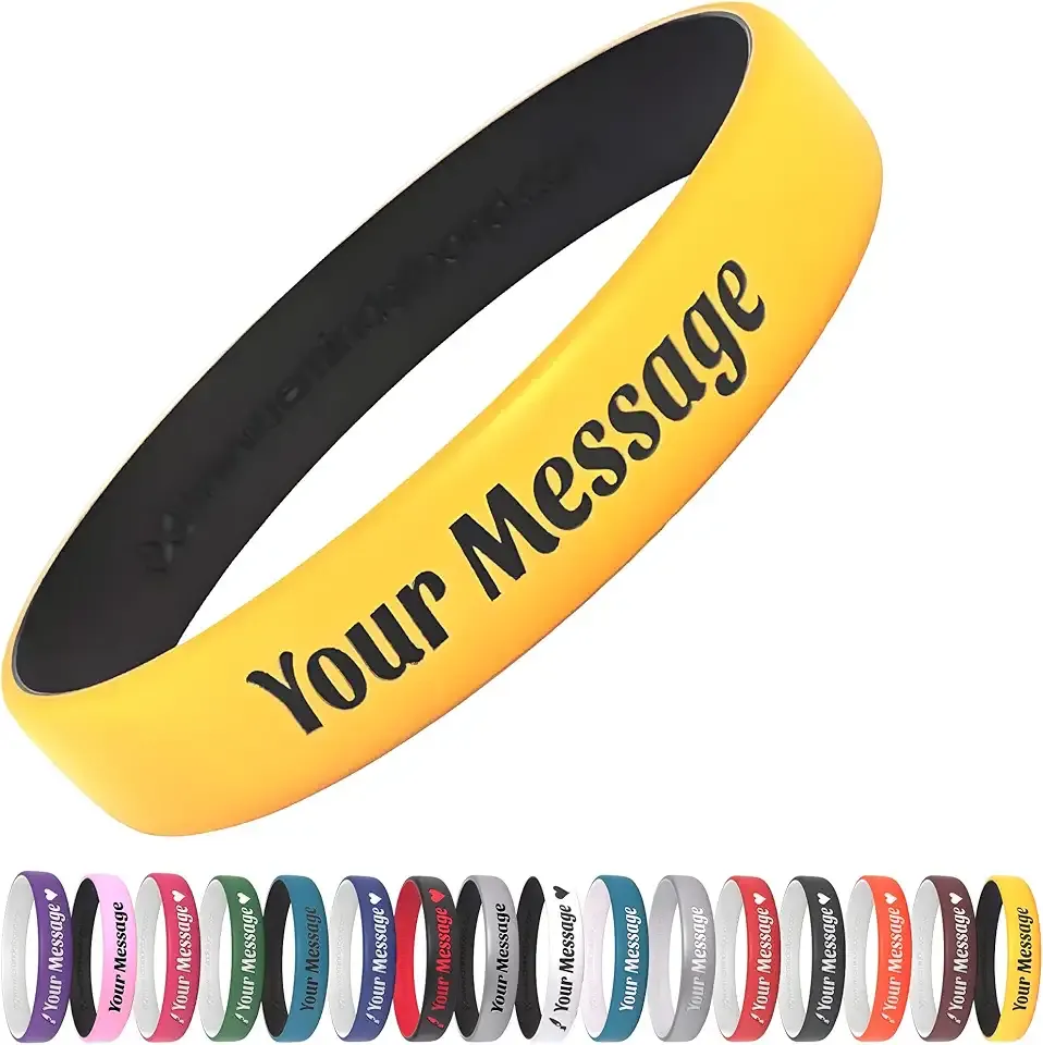 Customizable 100% Silicone Luxe Wristbands – Wristbands Customizable, Custom Bracelets, Personalized Silicone Wrist bands, Customized Bracelet Bulk, Custom Rubber Bracelets for Events and Gifts
