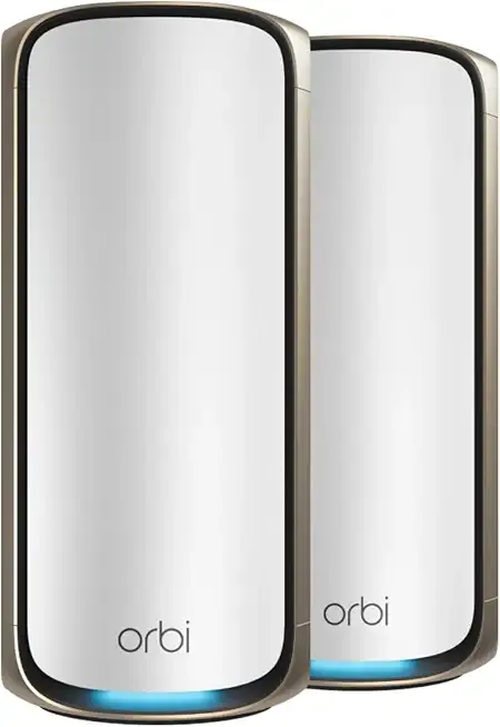 NETGEAR Orbi 970 Series (2026 Release) WiFi 7 Mesh System, 2 Pack | Up to 6,600 sq.ft, Up to 27 Gbps, 200 Devices, Easy Set Up, Quad-Band, 10 Gig Port, Router + 1 Satellite Extender, RBE972