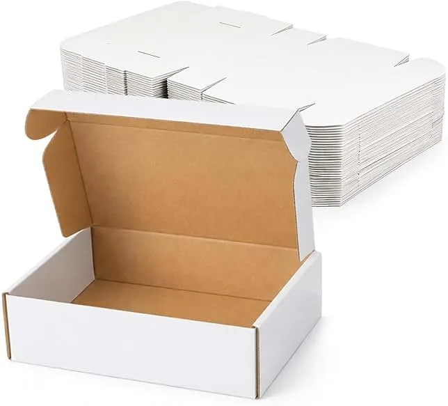 Ovlospa 20 Pack 12x9x4 Inch White Shipping Boxes, Corrugated Cardboard Mailer Boxes for Small Business Packaging, Easy-to-Fold Design for Mailing, Gift Wrapping, and Everyday Organizing