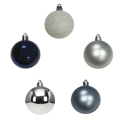 Enchanted Forest® 60mm Navy Shatterproof Ornaments - 50 Pack