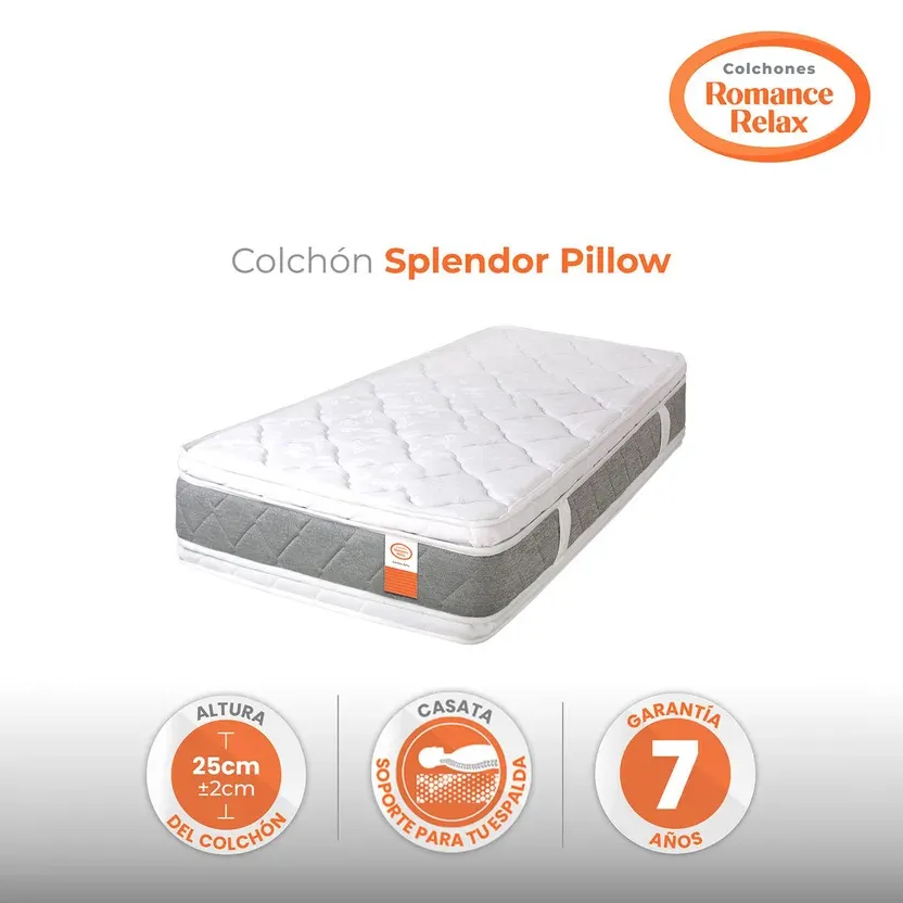 Colchón Sencillo Splendor Pillow New 100X190X25Cm