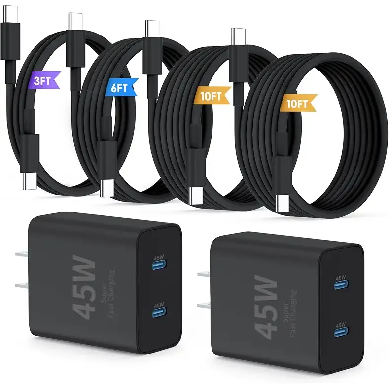 Extra Long 60W 3/6/10/10FT USB C Cable - [2-Pack]PD Quick Charging 3.0 For Samsung Galaxy S26 S25 Ultra/S24+/S23 iPhone 17 16