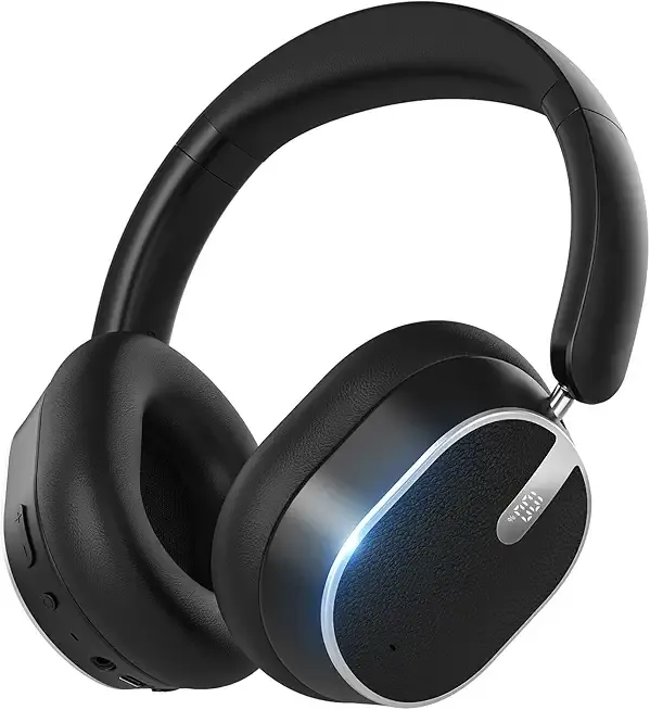 Hybrid Active Noise Cancelling Bluetooth Headphones, Bluetooth 6.0 Over Ear Wireless Headphones with 60H Playtime, Hi-Res Audio, Deep Bass, Memory Foam Ear Cups