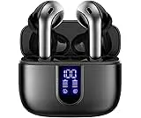 TAGRY Bluetooth Headphones True Wireless Earbuds 60H Playback LED Power Display Earphones with Wireless Charging Case IPX5 Waterproof in-Ear Ear buds with Mic for TV Smart Phone Laptop Computer Sports
