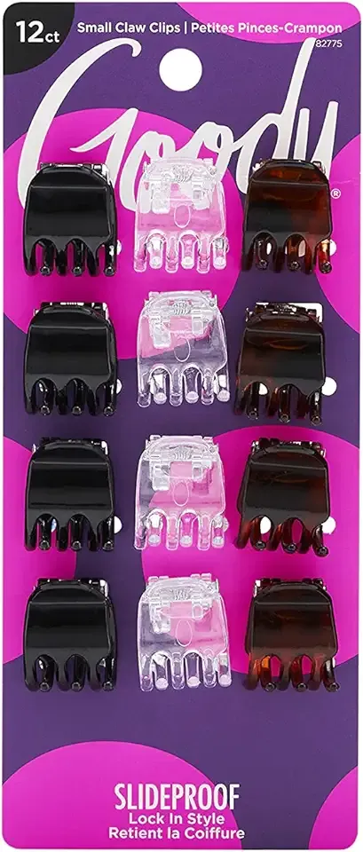 Goody Mini Claw Hair Clips, Assorted Colors, 12-count (1942509)