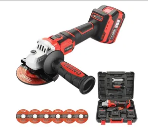 TEENO Smerigliatrice angolare a batteria,20V，senza spazzole,Velocità a vuoto 9800giri/min (disco abrasivo/taglio: 125 mm),2 batterie x 3.0 Ah