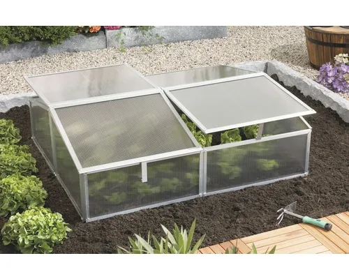 Pařeniště Vitavia Gaia polykarbonát 2x 120 x 100 x 26/39 cm hliník