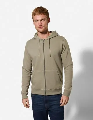 Felpa aperta - Cappuccio con coulisse - Cachi