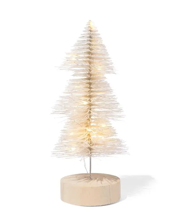 mini kerstboom wit met lichtjes