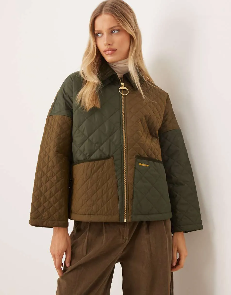 Barbour danby quilted jacket in golden olive