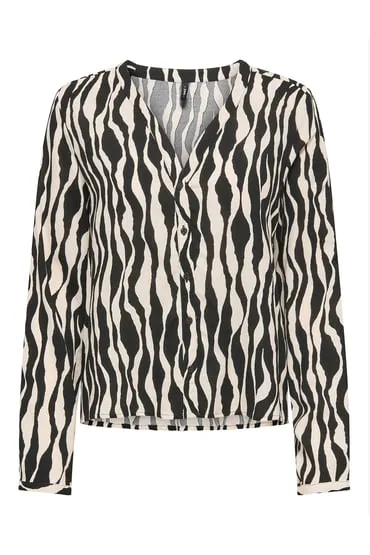 Camisa animal print manga larga