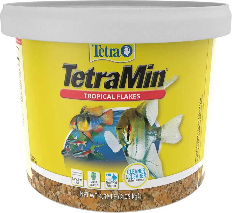 TetraMin Tropical Flakes Fish Food, 4.52 lbs | Complete Daily Diet For Top-And-Mid Feeding Tropical Fish, Protein For Growth & Prebiotics for Digestion, Clear Water Formula