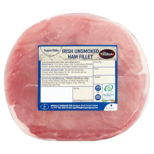SuperValu Fresh Irish Unsmoked Ham Fillet (2 kg) Open Product Description