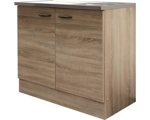 Kuchyňská skříňka s dřezem Flex Well Oslo šířka 100 cm sonoma dub