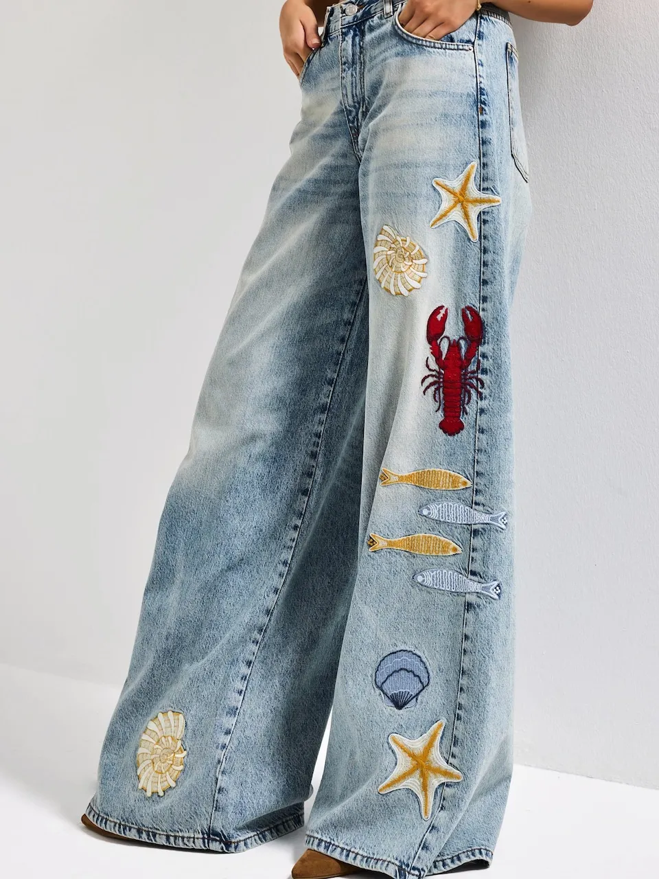 Wide leg Jeans 'PALAZZO MID RISE JEANS'